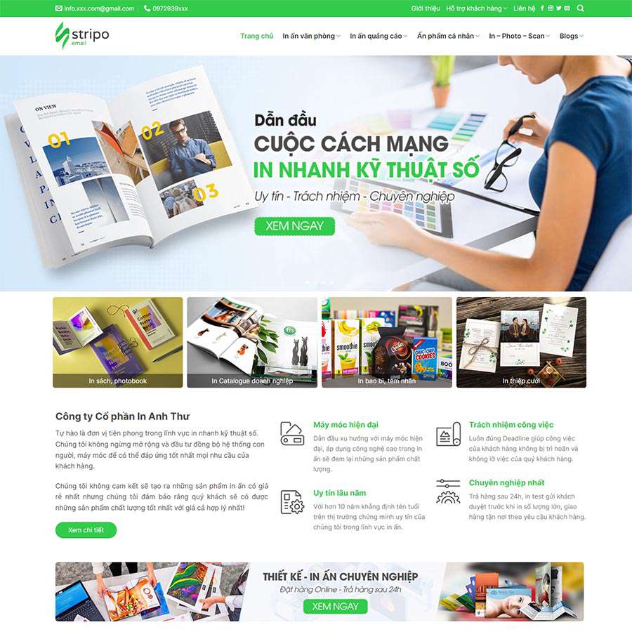 Theme WordPress dịch vụ in ấn, thiết kế 04